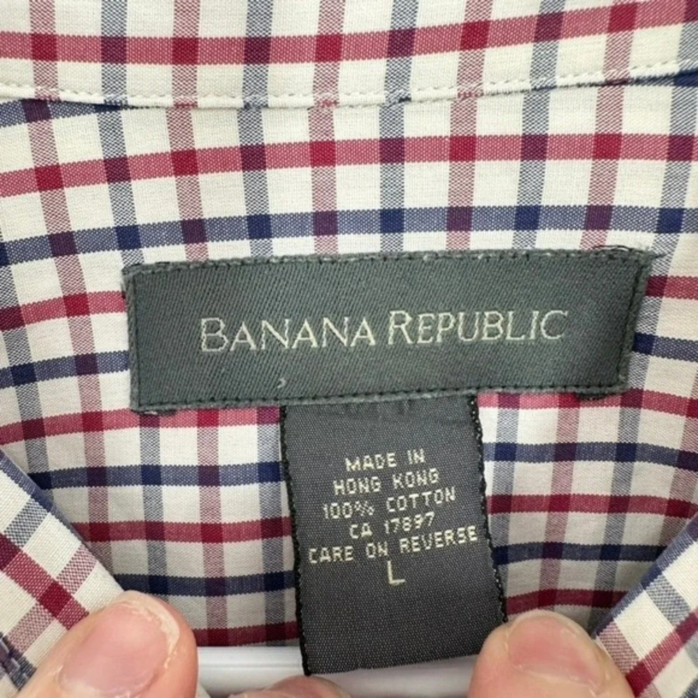Banana Republic Men's Button Down Shirt Long Sleeve Checkered Plaid Classic Fall